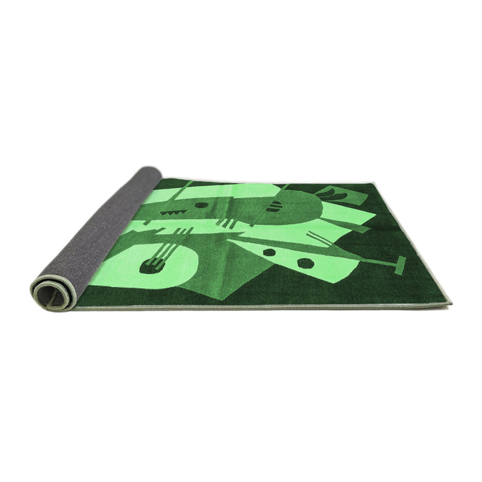 Sideview of Abstract Emerald Green Modern Rug, abs3145emgrn
