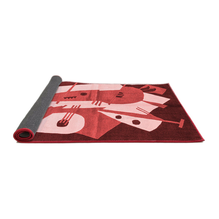 Abstract Red Modern Area Rugs