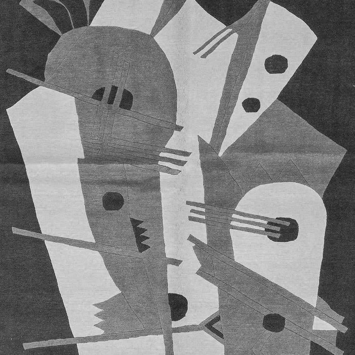 Machine Washable Abstract Gray Modern Rug, wshabs3145gry