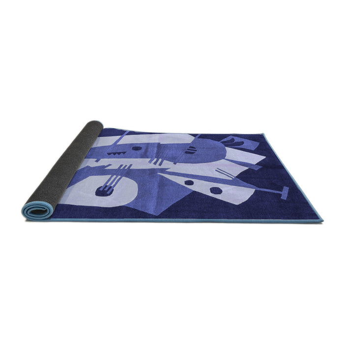 Sideview of Abstract Blue Modern Rug, abs3145blu