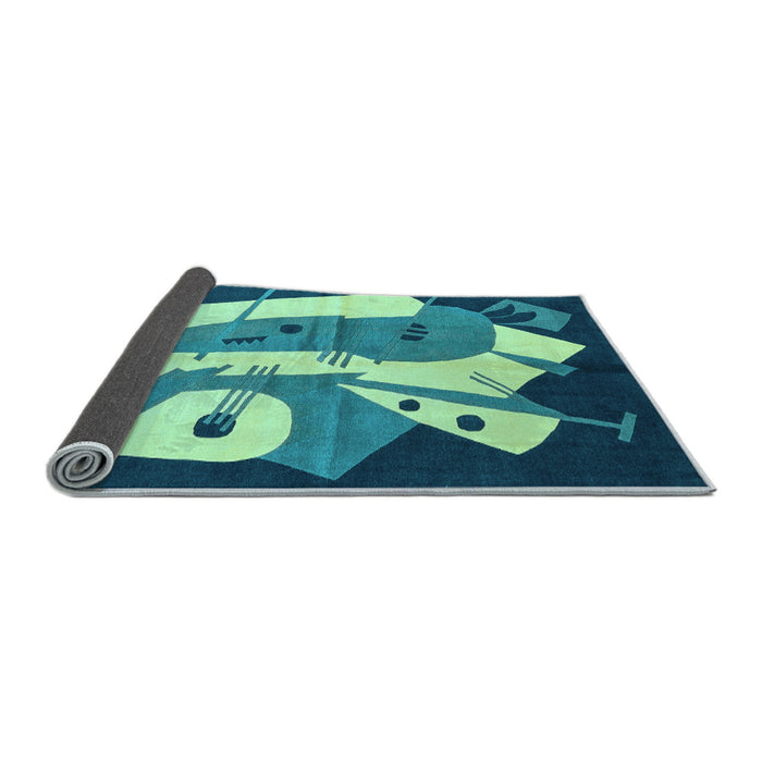 Sideview of Abstract Light Blue Modern Rug, abs3145lblu
