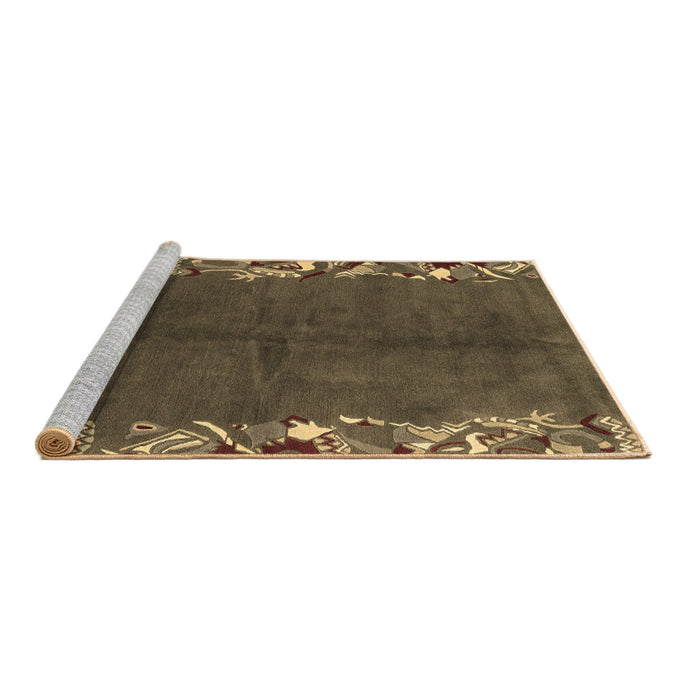 Sideview of Machine Washable Abstract Brown Modern Rug, wshabs3146brn