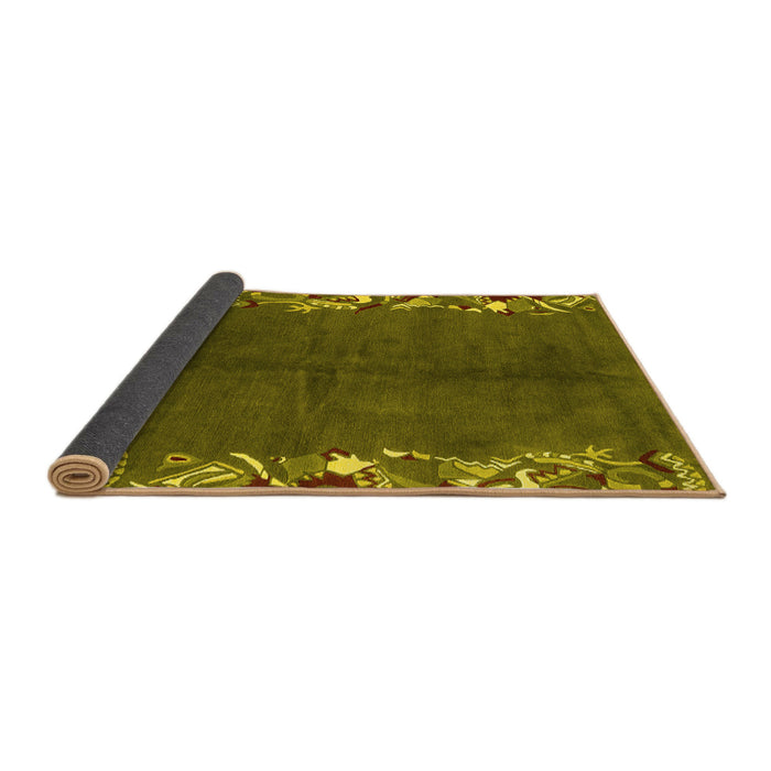 Sideview of Abstract Yellow Modern Rug, abs3146yw