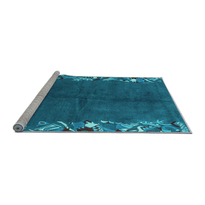 Sideview of Machine Washable Abstract Light Blue Modern Rug, wshabs3146lblu