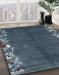 Abstract Dark Blue Grey Blue Modern Rug in Family Room, abs3146