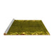 Sideview of Machine Washable Abstract Yellow Modern Rug, wshabs3146yw