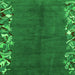 Square Machine Washable Abstract Green Modern Area Rugs, wshabs3146grn