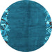 Round Abstract Light Blue Modern Rug, abs3146lblu