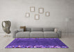 Machine Washable Abstract Purple Modern Area Rugs in a Living Room, wshabs3146pur