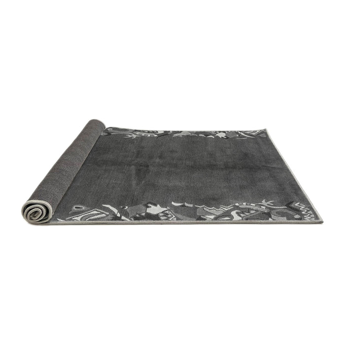 Sideview of Abstract Gray Modern Rug, abs3146gry