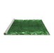 Sideview of Machine Washable Abstract Emerald Green Modern Area Rugs, wshabs3146emgrn