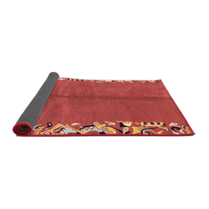 Sideview of Abstract Red Modern Rug, abs3147