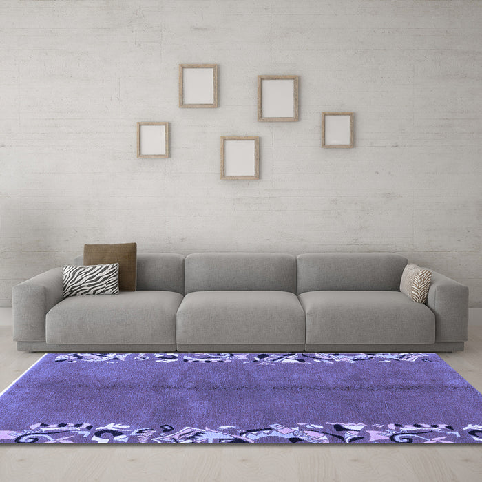 Machine Washable Abstract Blue Modern Rug in a Living Room, wshabs3147blu