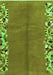 Machine Washable Abstract Green Modern Area Rugs, wshabs3147grn