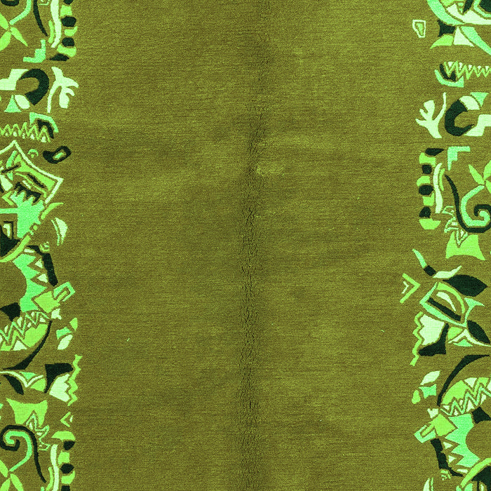 Machine Washable Abstract Green Modern Area Rugs, wshabs3147grn