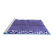 Sideview of Machine Washable Abstract Blue Modern Rug, wshabs3147blu