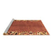 Sideview of Machine Washable Abstract Brown Modern Rug, wshabs3147brn