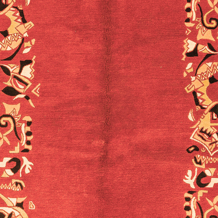 Machine Washable Abstract Orange Modern Area Rugs, wshabs3147org
