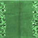 Square Machine Washable Abstract Emerald Green Modern Area Rugs, wshabs3147emgrn