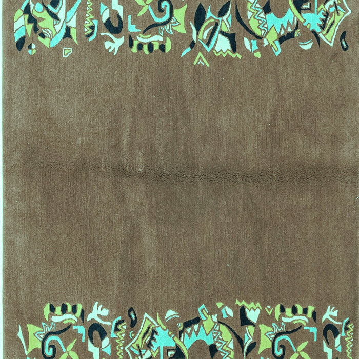 Square Abstract Turquoise Modern Rug, abs3147turq
