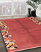 Abstract Red Modern Rug in Family Room, abs3147