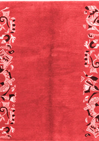 Abstract Red Modern Rug, abs3147red