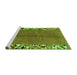 Sideview of Machine Washable Abstract Green Modern Area Rugs, wshabs3147grn