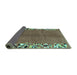 Sideview of Abstract Turquoise Modern Rug, abs3147turq