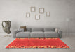 Machine Washable Abstract Orange Modern Area Rugs in a Living Room, wshabs3147org