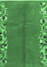 Machine Washable Abstract Emerald Green Modern Area Rugs, wshabs3147emgrn