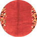 Round Abstract Orange Modern Rug, abs3147org