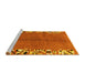 Sideview of Machine Washable Abstract Yellow Modern Rug, wshabs3147yw