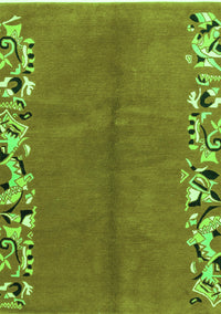 Abstract Green Modern Rug, abs3147grn