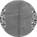 Round Machine Washable Abstract Gray Modern Rug, wshabs3147gry