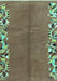 Abstract Turquoise Modern Rug, abs3147turq