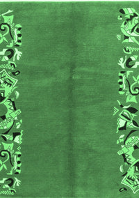 Abstract Emerald Green Modern Rug, abs3147emgrn