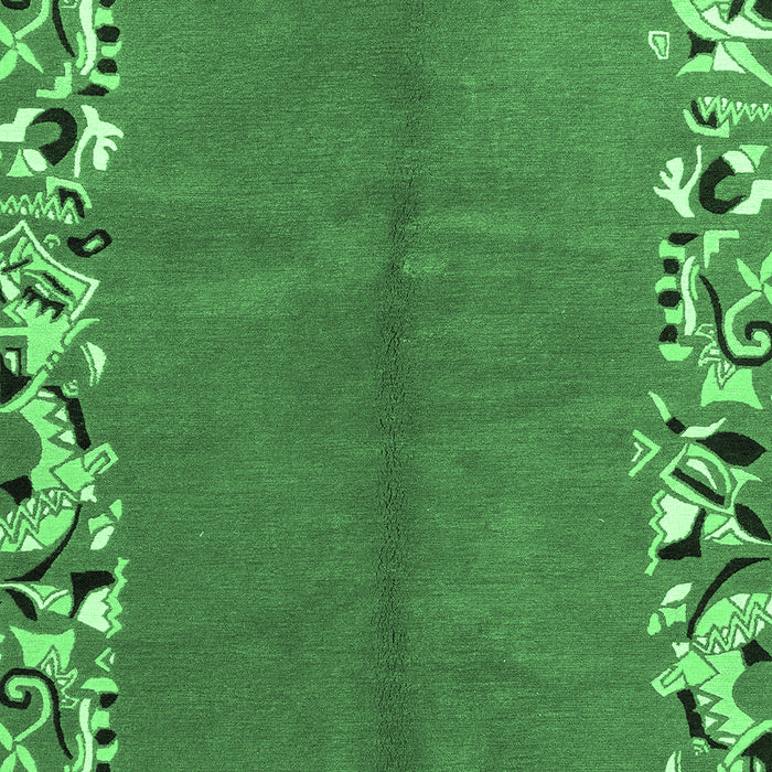 Abstract Emerald Green Modern Rug, abs3147emgrn
