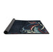 Sideview of Abstract Blue Moss Green Modern Rug, abs3148