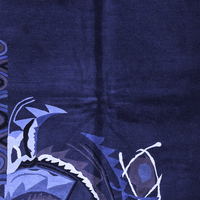 Machine Washable Abstract Blue Modern Rug, wshabs3148blu