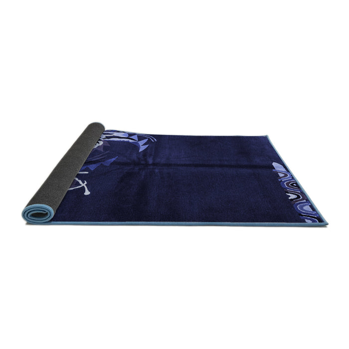 Sideview of Abstract Blue Modern Rug, abs3148blu