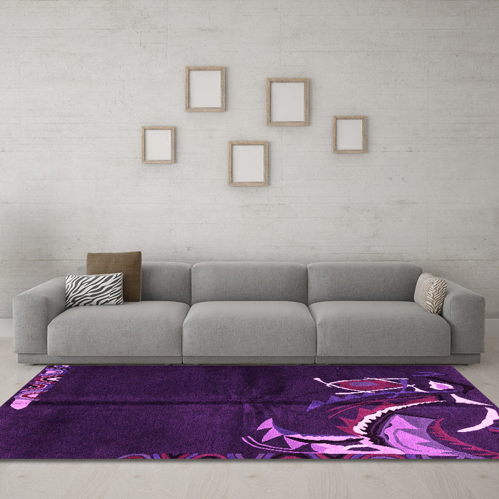 Machine Washable Abstract Pink Modern Rug in a Living Room, wshabs3148pnk