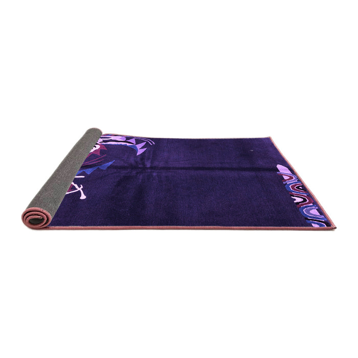 Sideview of Abstract Purple Modern Rug, abs3148pur