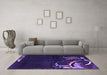 Machine Washable Abstract Purple Modern Area Rugs in a Living Room, wshabs3148pur