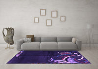 Machine Washable Abstract Purple Modern Rug, wshabs3148pur