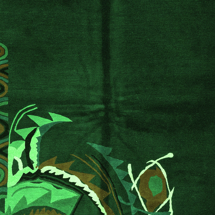 Abstract Green Modern Rug, abs3148grn