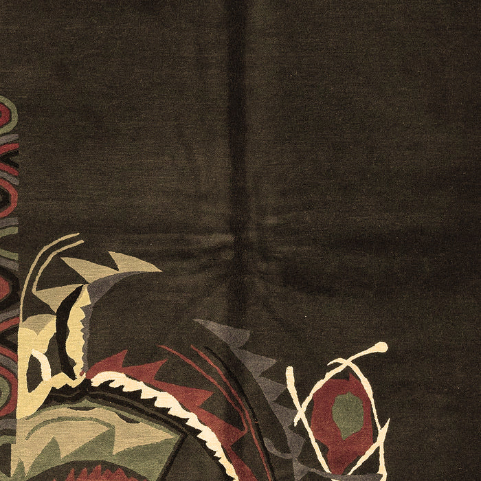 Machine Washable Abstract Brown Modern Rug, wshabs3148brn