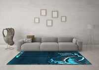 Machine Washable Abstract Light Blue Modern Rug, wshabs3148lblu