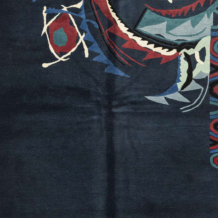 Machine Washable Abstract Blue Moss Green Rug, wshabs3148