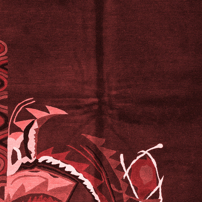 Abstract Red Modern Area Rugs