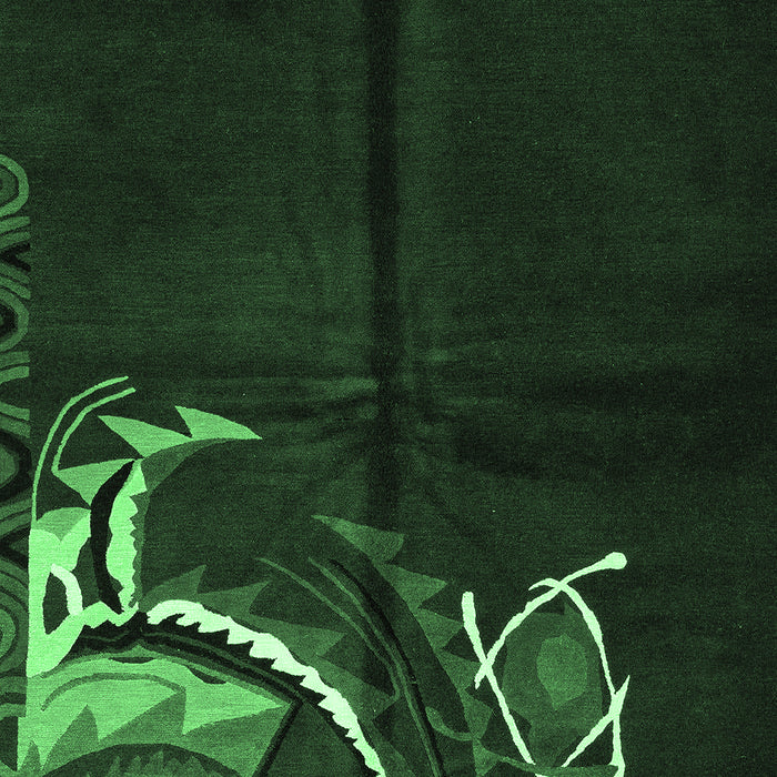 Machine Washable Abstract Emerald Green Modern Area Rugs, wshabs3148emgrn